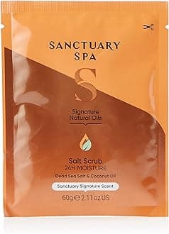 Spa Salt Body Scrub, Natural Sea Salt, Body Exfoliator Vegan and Cruelty Free, 60g Sachet, Orange