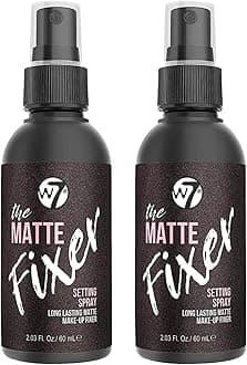 W7 The Fixer Makeup Setting Spray - Matte Finish - Long-Lasting, Ultra-Fine Formula - Cruelty Free and Vegan - 2 Pack