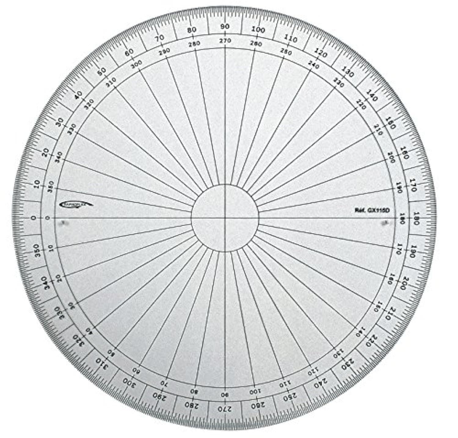 gx115d Full Circle Protractor Clear