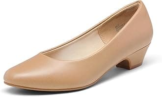 DREAM PAIRS Women's Mila Low Chunky Heel Pump