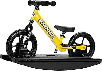 – 12” Sport Bike + Rocking Base - Helps Teach Baby How to Ride a Balance Bicycle - for Kids 6 Months to 5 Years - Easy Assembly & Adjustments