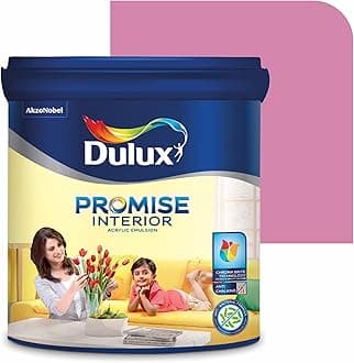 Dulux Promise Interior Emulsion Paint (4L, Carnival Pink) | Wall paint with Chroma Brite Technology for brighter longer-lasting colors | Rich Finish | Anti-chalk | Water-based | 3-year warranty