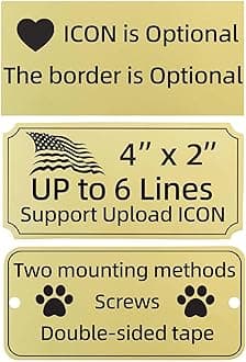 Engraved Custom Name Plate,Brushed Stainless Steel Personalized Name Plaque,Metal Engraving Custom Name Plate with Adhesive Backing or Screws for URN,Trophy, Picture Frame (X-Large-Gold)