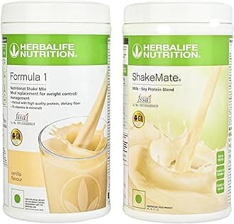 Herbalife Nutrition Weight loss Combo Pack New ShakeMate with Formula 1 Vanilla flavor (1000 gm) Protein Shake (500 g, 500 g, Vanilla, Unflavored)