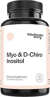 Wholesome Story Myo-Inositol & D-Chiro Inositol Supplement for Women | Fertility Supplements for Hormonal Balance & Ovarian Health Support | Myoinositol | Ideal 40:1 Ratio | 30 Servings