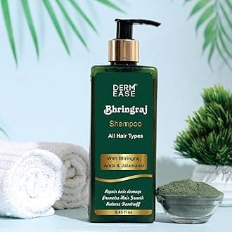 Bhringraj Shampoo | With Bhringraj, Amla & Jatamansi | Anti-Dandruff for Dry & Frizzy Hair | Repair Hair Damage | Nourishing and Repairing Shampoo | Suitable for All Hair Types (8.45 fl oz)