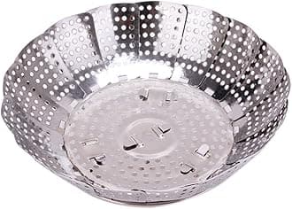 Stainless Mesh Dish Vegetable Egg Fruit Steamer Cooking Basket Poacher Gadgets