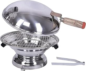 Kuber Industries Aluminum Tandoor Bati Maker Baking Oven, 34 x 34 x 26 cm, Gas Tandoor, Barbecue Grill Food Steamer Cookware Set (Set of 1, Silver)-KUBMART11726, Standard