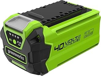 Greenworks 40V 2Ah Battery Powerful Lithium-Ion Battey for All Greenworks 40V Garden and Power Tools. Fast Charging, 3-Stage Charge Level Control. 2 Year Warranty G40B2