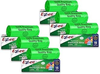 Ezee Disposable Large Garbage Bags/Trash Bags/Dustbin Bags (24 X 32 Inches) Pack of 6 (90 Pieces) 15 Pcs Each Pack