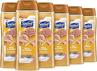 SuaveMoisturizing Body Wash, with Milk & Honey and Vitamin E Extract, No Parabens, No Phtahaltes, 18 Oz Pack of 6