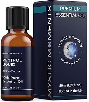 Menthol Liquid Essential Oil 50ml (Mentholum) | 100% Pure Aromatherapy Oil | Intense Cooling Mint Aroma | Refreshing Home Ambience