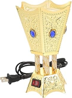 Electric Incense Burner Metal Bakhoor Burner Middle Eastern Style Tabletop Electric Censer for Home Office Yoga Spa Decor