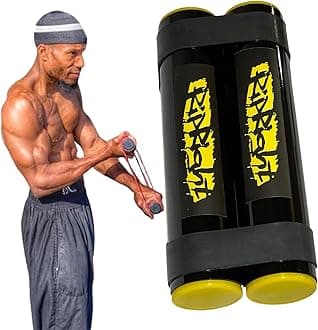 RipStick, Workout Equipment for Joint Rehab, Shoulder and Resistance Training, Muscle Building and Core Workout Equipment with 6 Adjustable Resistance Bands (Black/Yellow)