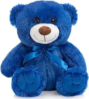 Super Color Teddy Bear Stuffed Animals Plush Toy for Children Girlfriend Family Congratulations Baby Shower Birthday Royal Blue 14 inch
