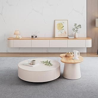 HYANXUE Floating TV Stand, Wall Mounted TV Shelves With Door,TV Media Console, Floating TV Cabinet Large Storage TV Bench Under TV(Wood,160CM/62.9")