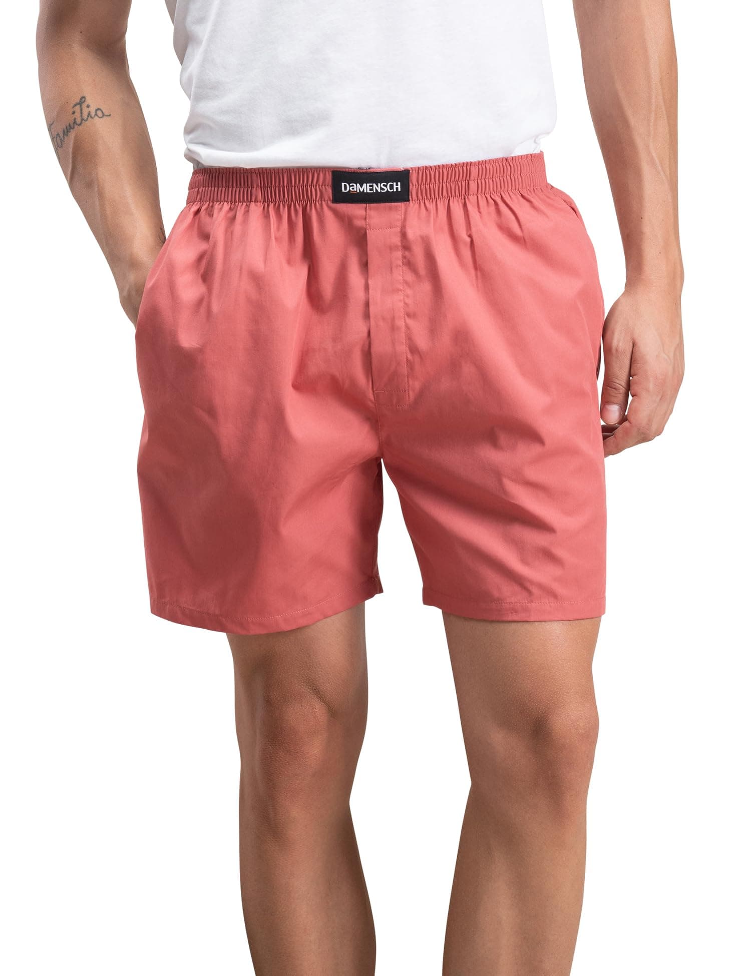 Regular Fit Solid 100% Soft & Durable Cotton Boxer Shorts Dual Pockets Anti-Bacterial Moisture Wicking Microfibre Waistband Ultra-Light Boxers for Men