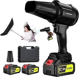 Cordless-Leaf-Blower - 600000RPM Handheld Leaf Blower - 2 X 4.0Ah Batteries and Charger Included, Lightweight Leaf Blowers for Patio Cleaning Black