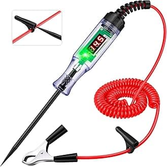 Heavy Duty Automotive Circuit Tester 5-90V Test Light, Digital LED Voltage Tester with Voltmeter, Dual Polarity Indicator & Stainless Probe for Car, Truck, RV, Boat Electrical Fuse Testing