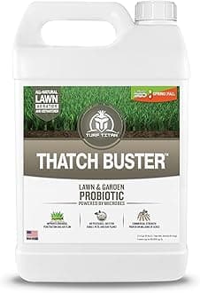 Turf Titan Thatch Buster All-Natural Lawn Aerator & Grass Dethatcher - Hose End Liquid Soil Loosener & Conditioner for Green Grass (2.5 Gallon), Healthy Soil in 45 Days - Enhance 1,000 Sq Ft with 4 oz