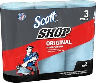 Scott 75143 Scott Shop Towels, Blue (3 Rolls, Pack of 165)