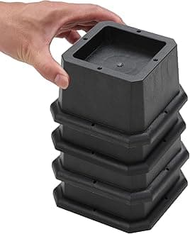 IhomeparkBed Risers 2 Inch Heavy Duty, Square Furniture Frame Lift for Couch, Chair, Desk, Sofa and Bunk Bedpost, Set of 4