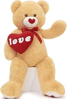 MorisMos 33inch Love Heart Red Giant Teddy Bear, I Love You Stuffed Animal Soft Large Bear Plush Gift Girlfriend Boyfriend