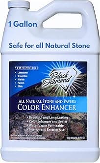 Black Diamond Stoneworks Color Enhancer Sealer for All-Natural Stone and Pavers. Marble, Travertine, Limestone, Granite, Slate, Concrete, Grout, Brick, Block.