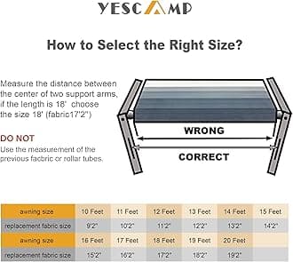YESCAMP Manual RV Awning Complete Kit Retractable Camper Awning for RV or Trailers RV Roll Out Awning for Camper or 5th Wheel,Travel Trailers,Toy Haulers,Motohome(14Ft,Black Frame,Blue Fade)