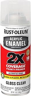 271913 Acrylic Enamel 2X Spray Paint, 12 oz, Gloss Clear