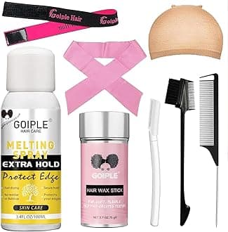 Lace Melting and Holding Spray Glue-Less Hair Adhesive for Wigs, Lace Bond Adhesive Spray Wig Spray for Closure Wigs Closure Front Extensions, Strong Natural Finishing Hold with Control Wig Kit Set