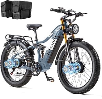 2026 Upgraded Dual Motors AWD Electric Bike for Adults 5000w/3000W/1500W Motor Dirt Ebike 40MPH/30MPH 52V/48V 30Ah/20Ah Battery Up to 90 Miles Long Range 26" Fat Tire Bicycle for Commute Mountains