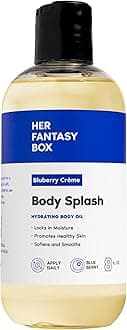 Her Fantasy Box | Body Splash Blueberry Crème Fragrance Oil – Fruity Creamy Berry Scent with Vanilla Sugar & Citrus Notes, Lightweight Hydrating Body Oil, Vegan & Cruelty Free