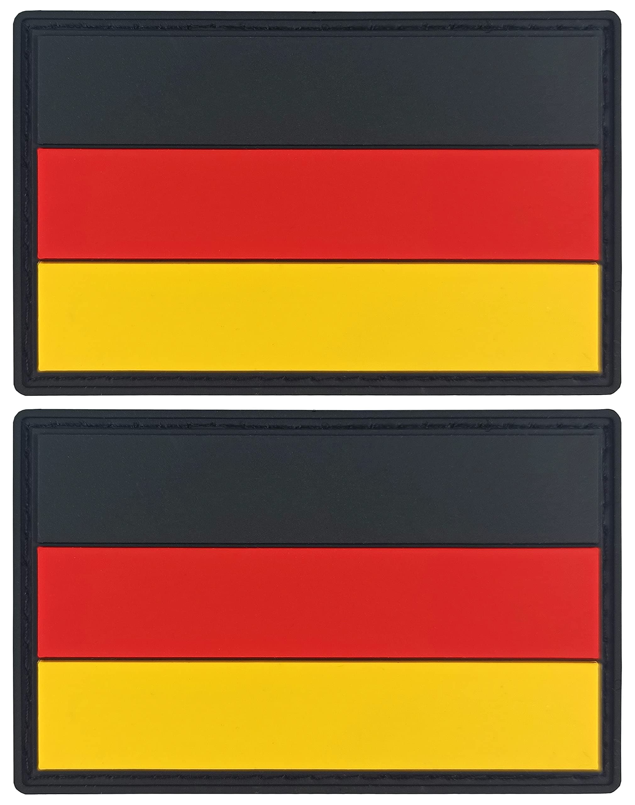 JBCD Germany Flag Patch German Tactical Patch - PVC Rubber Hook and Loop Fastener Patch, 2 Pack