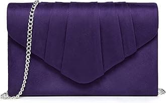 Dasein Womens Evening Bag Velvety Pleated Envelope Clutch Handbag Wedding Party Bridal Purse