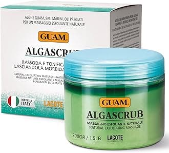 GUAM Seaweed Exfoliating Body Scrub with Lemon Mint & Rosemary Essential Oils – 700g AlgaSCRUB Energising Body Scrub Exfoliator – Sea Salt Skin & Body Care – Softens, Smooths, Removes Dead Skin Cells