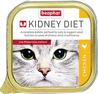 Beaphar – Kidney Diet Food for Cats 100g – Tasty Chicken Flavour – Complete Dietetic Food for Cats with Chronic Renal Insufficiency - Restricted Level of Protein - Low Phosphorus Content