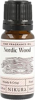Nikura Nordic Wood Fine Fragrance Oil - 10ml | Perfect for Soap Making, Candle Making, Wax Melts, Diffuser, Burner | Great for use in Bath Bombs, Perfume Oil, Perfume Scents | Vegan & UK Made