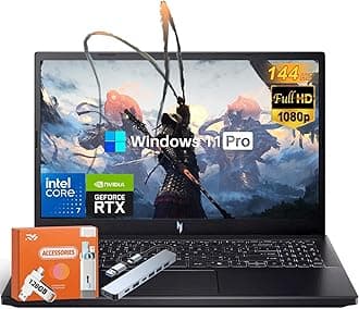 acer Nitro V15 Gaming Laptop, 13th Gen Intel 10-Core i7-13620H, 15.6" FHD 144Hz IPS Display, RTX 4060, 64 GB DDR5, 1 TB SSD, Backlit KB, Wi-Fi 6, Win11 Pro, Docking Station, with Bonus Accessories