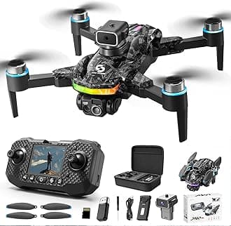 Drones with Camera for Adults 4K - 360° Rolling Air Pressure Poisioning Hover, Gesture Induction, One Click Take Off/Landing, Folding Fuselage, Altitude Hold Headless Mode, for Boys Girls, Beginner