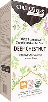 Cultivator's Organic Hair Colour - Organic Herbal Hair Colour for Women and Men - Ammonia Free Hair Colour Powder - Natural Hair Colour Without Chemical, (Deep Chestnut) - 100g