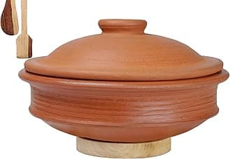 Craftsman Clay Handi/Pot with Lid for Cooking and Serving 1 Liter