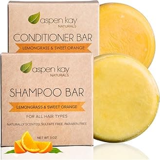 Moroccan Argan Oil Shampoo & Conditioner Bar set - Volumizing & Strengthening Argan Oil Conditioner for All Hair Types, Citrus Scent, Paraben & Sulfate Free, Made in USA