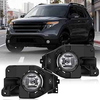 Fog Lights Assembly Compatible with 2013 2014 2015 Ford Explorer w/H11 12V 55W Bulbs Clear Lens Driver and Passenger Side