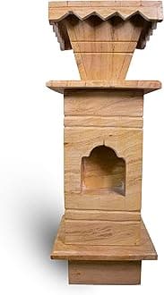 HANDICRAFT BAZAAR Marble Tulsi Pot for Home | Tulsi Marble Planter for Roof, Porch, Balcony (Brown)