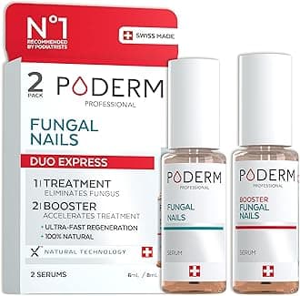 Pack Duo 2-in-1 Anti Fungal Nail Treatment for Severe Nail Infections | Swiss-Made Serum & Booster | No Filling Needed | Nail Fungus Treatment for Damaged Toenails | Created by a Podiatrist