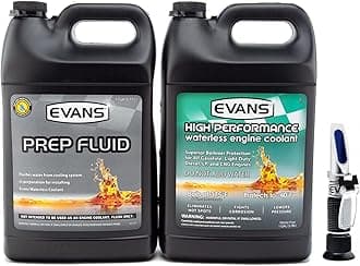 EVANS Performance Kit | Stop Overheating | 100% Waterless High Performance Coolant | Includes Prep Fluid for Initial Flush Out | 100% Water-Free to Stop Boil-Over | With Refractometer to Test Accuracy