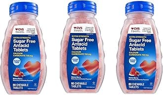 CVS Health Extra Strength Sugar Free Antacid Tablets, 80CT Pack of 3