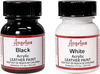 Brand Acrylic Leather Paint Waterproof 1oz - Black & White Duo