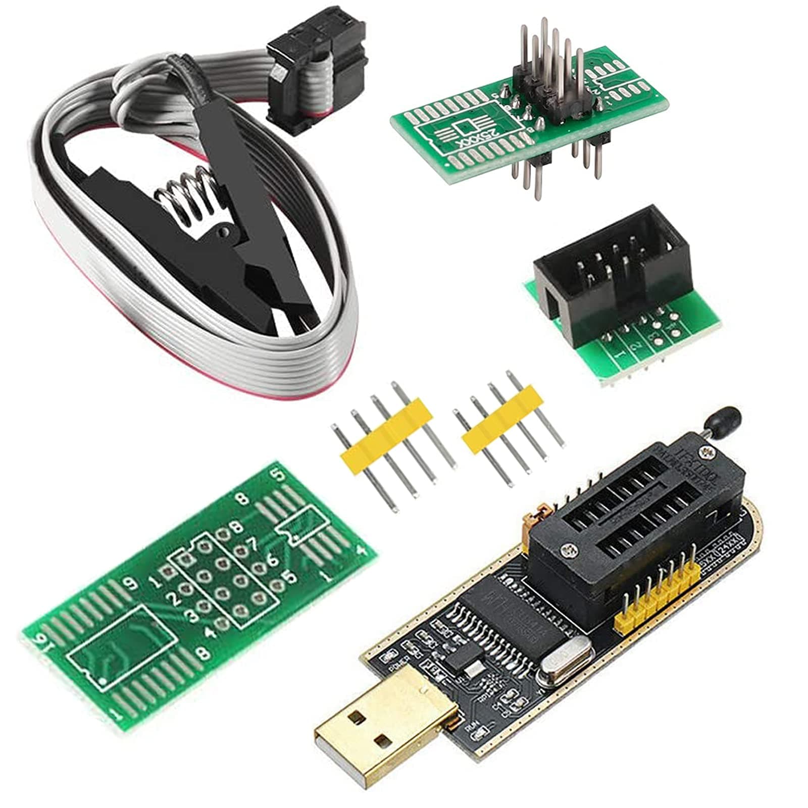 ABSOK SOIC8 SOP8 Flash Chip IC CH341A USB Programmer Flash BIOS Chip USB Programmer Module SB Programmer+SOP8 Clip+Adapter
